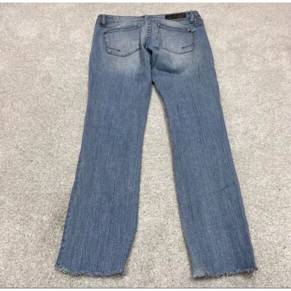Fox Jeans Women’s Blue Distressed Straight Pockets Size 3 - Picture 7 of 11